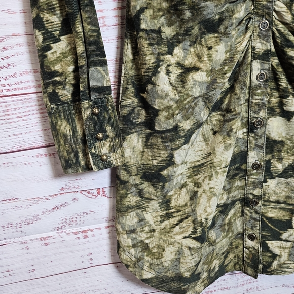 Anthro Pilcro long sleeve ruched shirt dress - Picture 9 of 16